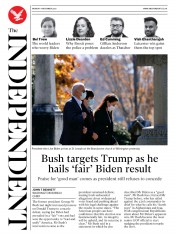 The Independent () Newspaper Front Page for 9 November 2020