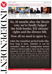 The Independent () Newspaper Front Page for 9 December 2017