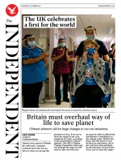 The Independent () Newspaper Front Page for 9 December 2020