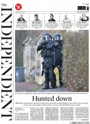 The Independent () Newspaper Front Page for 9 January 2015