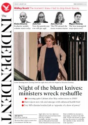 The Independent () Newspaper Front Page for 9 January 2018