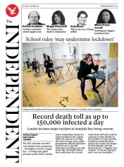 The Independent () Newspaper Front Page for 9 January 2021