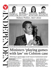 The Independent () Newspaper Front Page for 9 January 2022