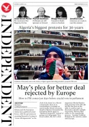 The Independent () Newspaper Front Page for 9 March 2019