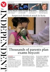 The Independent () Newspaper Front Page for 9 April 2018