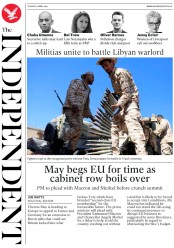 The Independent () Newspaper Front Page for 9 April 2019