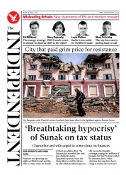 The Independent () Newspaper Front Page for 9 April 2022