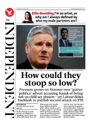 The Independent () Newspaper Front Page for 9 April 2023