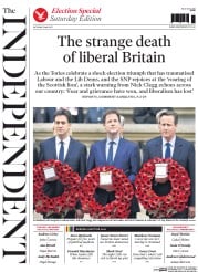 The Independent () Newspaper Front Page for 9 May 2015
