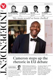 The Independent () Newspaper Front Page for 9 May 2016