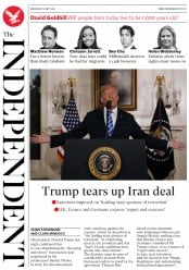 The Independent () Newspaper Front Page for 9 May 2018