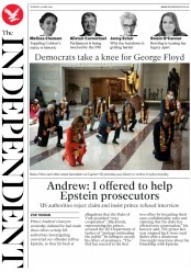 The Independent () Newspaper Front Page for 9 June 2020