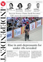 The Independent () Newspaper Front Page for 9 September 2016