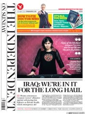 The Independent on Sunday () Newspaper Front Page for 10 August 2014