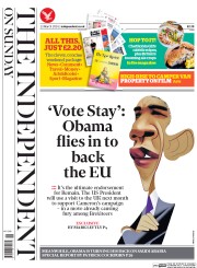 The Independent on Sunday () Newspaper Front Page for 13 March 2016