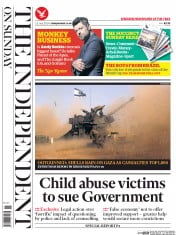 The Independent on Sunday () Newspaper Front Page for 13 July 2014