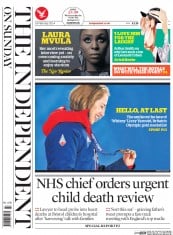 The Independent on Sunday () Newspaper Front Page for 16 February 2014