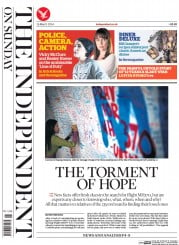 The Independent on Sunday () Newspaper Front Page for 16 March 2014