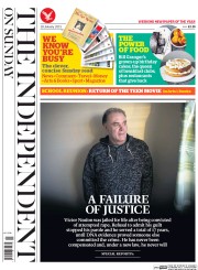 The Independent on Sunday () Newspaper Front Page for 18 January 2015