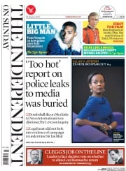 The Independent on Sunday () Newspaper Front Page for 19 January 2014