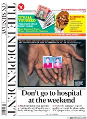 The Independent on Sunday () Newspaper Front Page for 1 June 2014