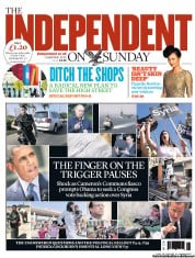 The Independent on Sunday () Newspaper Front Page for 1 September 2013