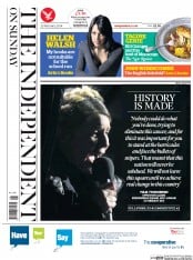 The Independent on Sunday () Newspaper Front Page for 23 February 2014