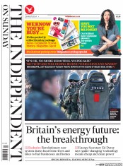 The Independent on Sunday () Newspaper Front Page for 23 March 2014