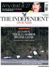 The Independent on Sunday () Newspaper Front Page for 24 July 2011