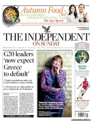 The Independent on Sunday () Newspaper Front Page for 25 September 2011