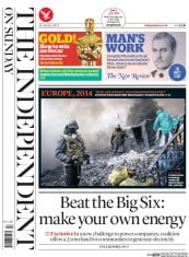 The Independent on Sunday () Newspaper Front Page for 26 January 2014