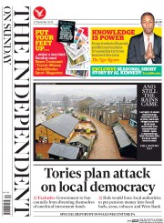 The Independent on Sunday () Newspaper Front Page for 27 December 2015