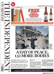 The Independent on Sunday () Newspaper Front Page for 27 July 2014