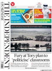 The Independent on Sunday () Newspaper Front Page for 2 February 2014