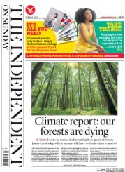 The Independent on Sunday () Newspaper Front Page for 30 March 2014