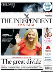 The Independent on Sunday () Newspaper Front Page for 4 September 2011