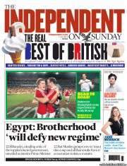 The Independent on Sunday () Newspaper Front Page for 7 July 2013