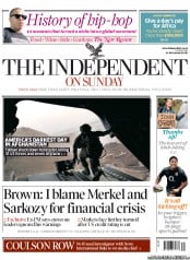 The Independent on Sunday () Newspaper Front Page for 7 August 2011