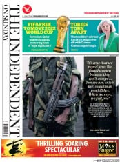 The Independent on Sunday () Newspaper Front Page for 8 June 2014