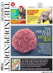 The Independent on Sunday () Newspaper Front Page for 9 February 2014