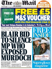 The Mail on Sunday () Newspaper Front Page for 10 July 2011