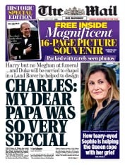 The Mail on Sunday () Newspaper Front Page for 11 April 2021