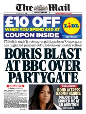 The Mail on Sunday () Newspaper Front Page for 12 December 2021