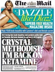 The Mail on Sunday () Newspaper Front Page for 12 January 2014