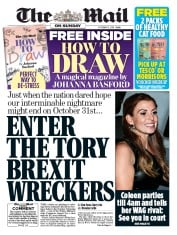 The Mail on Sunday () Newspaper Front Page for 13 October 2019