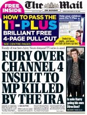 The Mail on Sunday () Newspaper Front Page for 13 July 2014