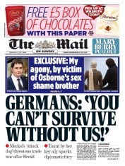 The Mail on Sunday () Newspaper Front Page for 14 February 2016