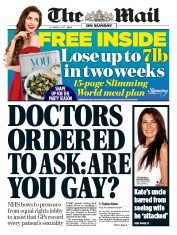The Mail on Sunday () Newspaper Front Page for 15 October 2017