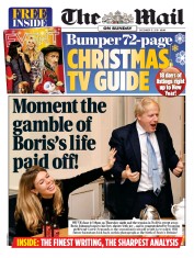 The Mail on Sunday () Newspaper Front Page for 15 December 2019
