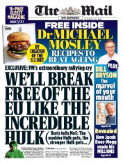 The Mail on Sunday () Newspaper Front Page for 15 September 2019